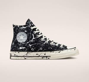 Converse Chuck 70 Archive Paint Splatter Yüksek Taban Ayakkabı Siyah Gri | CV-012GHM