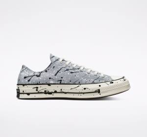 Converse Chuck 70 Archive Paint Splatter Düz Taban Ayakkabı Gri Siyah Beyaz | CV-253SVW