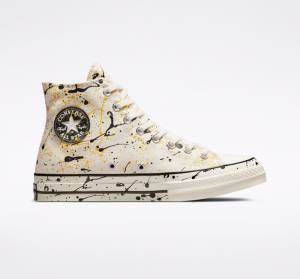 Converse Chuck 70 Archive Paint Splatter Yüksek Taban Ayakkabı Siyah | CV-930PKB