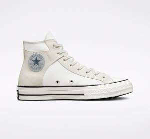 Converse Chuck 70 Crafted Kanvas Yüksek Taban Ayakkabı Beyaz Siyah | CV-548XJM