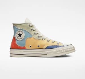 Converse Chuck 70 Crafted Patchwork Yüksek Taban Ayakkabı Zeytin Yeşili Mavi | CV-098IZF