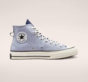 Converse Chuck 70 Crafted Stripe Yüksek Taban Ayakkabı Indigo Siyah | CV-580XIV