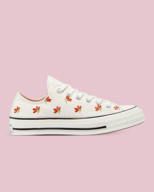 Converse Chuck 70 Embroidered Garden Party Düz Taban Ayakkabı Bej Rengi | CV-459PXM