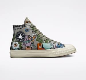 Converse Chuck 70 Floral Yüksek Taban Ayakkabı Zeytin Yeşili Renkli | CV-820NUF