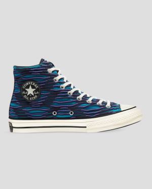 Converse Chuck 70 Wavy Knit Yüksek Taban Ayakkabı Mavi | CV-124ESD