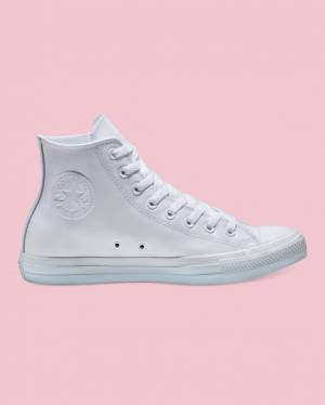 Converse Chuck Taylor All Star Deri Yüksek Taban Ayakkabı Beyaz | CV-310MTK