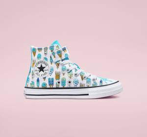 Converse Chuck Taylor All Star Easy-On Frozen Treats Yüksek Taban Ayakkabı Beyaz Mavi Açık Yeşil | CV-027XDJ