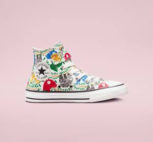 Converse Chuck Taylor All Star Easy-On Multicolored Animals Yüksek Taban Ayakkabı Beyaz Renkli Siyah | CV-827IST