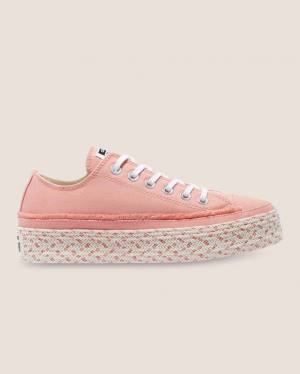 Converse Chuck Taylor All Star Espadril Platform Düz Taban Ayakkabı Pembe | CV-520RBF