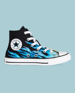 Converse Chuck Taylor All Star Flame Print Yüksek Taban Ayakkabı Siyah | CV-041AOY