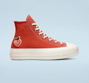 Converse Chuck Taylor All Star Lift Platform Peaches Yüksek Taban Ayakkabı Turuncu Siyah | CV-421GSW