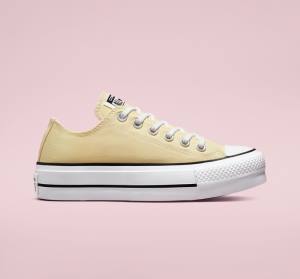 Converse Chuck Taylor All Star Lift Platform Seasonal Color Düz Taban Ayakkabı Limon Siyah Beyaz | CV-429BMF