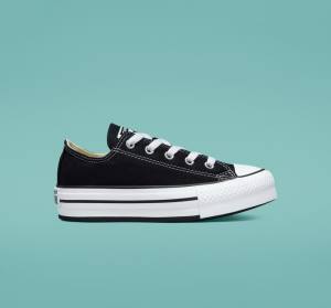 Converse Chuck Taylor All Star Lift Platform Düz Taban Ayakkabı Siyah Beyaz | CV-489WTB