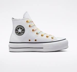 Converse Chuck Taylor All Star Lift Platform Splatter Yüksek Taban Ayakkabı Beyaz Beyaz | CV-648YWZ