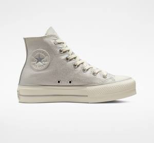 Converse Chuck Taylor All Star Lift Platform Metallic Twill Yüksek Taban Ayakkabı Gümüş Gümüş | CV-752AHK