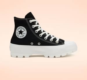 Converse Chuck Taylor All Star Lugged Yüksek Taban Ayakkabı Siyah Beyaz | CV-217ZFG