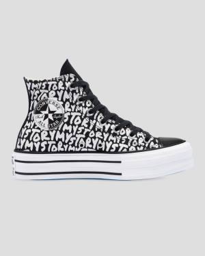 Converse Chuck Taylor All Star My Story Double Stacked Lift Yüksek Taban Ayakkabı Siyah | CV-319OMC