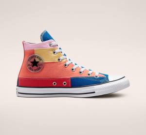 Converse Chuck Taylor All Star Patchwork Yüksek Taban Ayakkabı Mavi Pembe | CV-452YVN