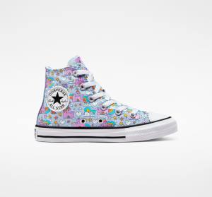 Converse Chuck Taylor All Star Rainbow Castles Yüksek Taban Ayakkabı Mavi Pembe | CV-584IYN