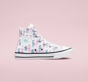 Converse Chuck Taylor All Star Seahorses Yüksek Taban Ayakkabı Beyaz Pembe Açık | CV-830SEP