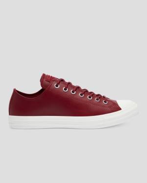 Converse Chuck Taylor All Star Seasonal Deri Düz Taban Ayakkabı Bordo | CV-672KPM