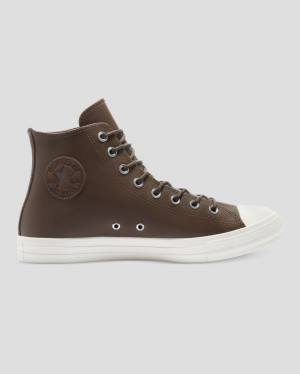 Converse Chuck Taylor All Star Seasonal Deri Yüksek Taban Ayakkabı Kahverengi | CV-709XRO