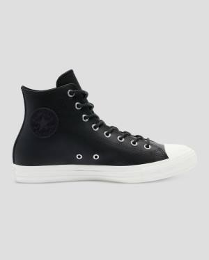 Converse Chuck Taylor All Star Seasonal Deri Yüksek Taban Ayakkabı Siyah | CV-746HCG