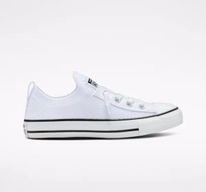 Converse Chuck Taylor All Star Shoreline Knit Slip Düz Taban Ayakkabı Beyaz Siyah Beyaz | CV-639YIS