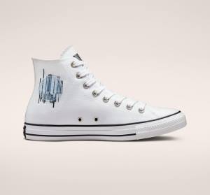 Converse Chuck Taylor All Star Translucent Barcode Yüksek Taban Ayakkabı Beyaz Siyah Beyaz | CV-301RVO