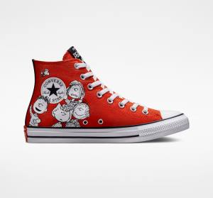 Converse Peanuts Chuck Taylor All Star Yüksek Taban Ayakkabı Kırmızı Siyah Beyaz | CV-046HQN