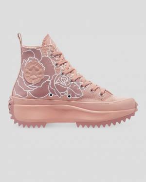 Converse Run Star Hike Floral Yüksek Taban Ayakkabı Pembe | CV-670GXC