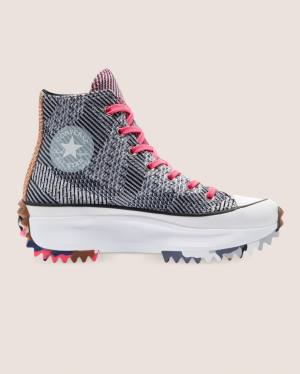 Converse Run Star Hike Knit Print Yüksek Taban Ayakkabı Mavi Kırmızı | CV-915TWX