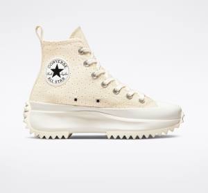 Converse Run Star Hike Platform Daisy Yüksek Taban Ayakkabı Bej Rengi Beyaz | CV-503QNG