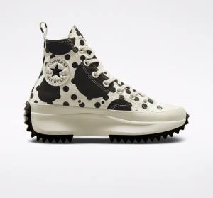 Converse Run Star Hike Platform Polka Dots Yüksek Taban Ayakkabı Siyah | CV-320PWD