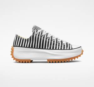 Converse Run Star Hike Platform Stripes Düz Taban Ayakkabı Beyaz Siyah Beyaz | CV-250MBJ