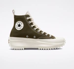 Converse Run Star Hike Platform Tri-Panel Color Block Yüksek Taban Ayakkabı Haki | CV-236SAH