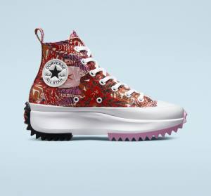 Converse Run Star Hike Platform Tropical Florals Yüksek Taban Ayakkabı Turuncu Siyah Beyaz | CV-463NMF