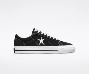 Converse Stussy One Star Düz Taban Ayakkabı Siyah Beyaz | CV-402ILY