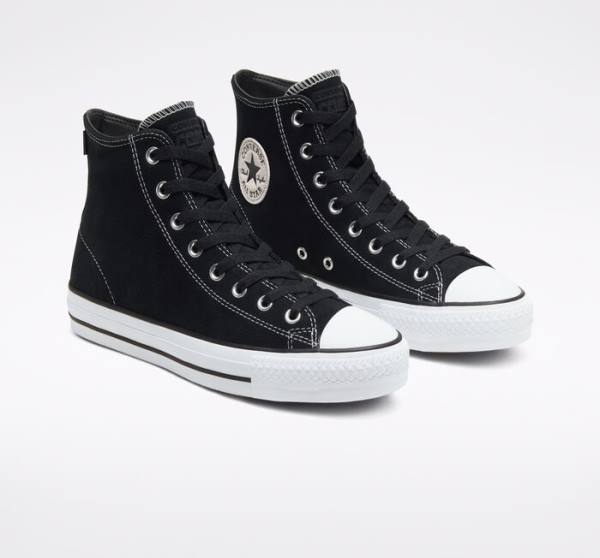 Converse CONS Chuck Taylor All Star Pro Süet Kaykay Ayakkabısı Siyah Beyaz | CV-068KGM