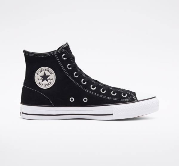 Converse CONS Chuck Taylor All Star Pro Süet Kaykay Ayakkabısı Siyah Beyaz | CV-068KGM