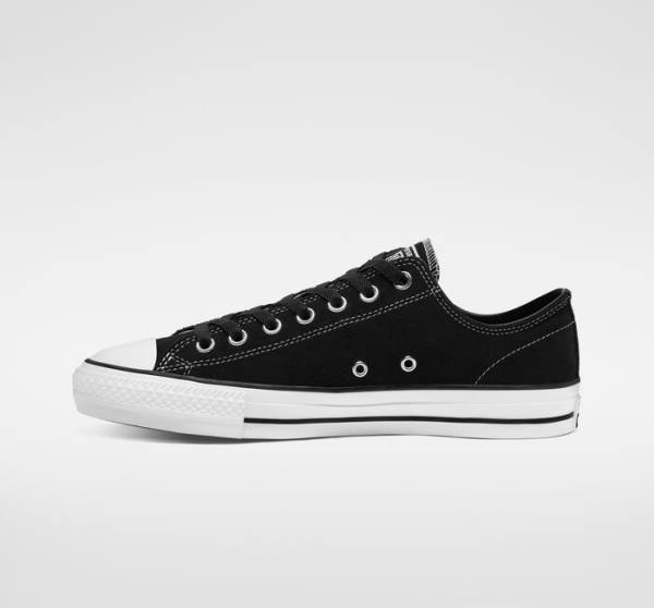 Converse CONS Chuck Taylor All Star Pro Süet Kaykay Ayakkabısı Siyah Beyaz | CV-364XDV