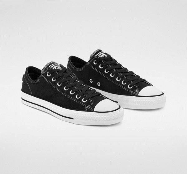 Converse CONS Chuck Taylor All Star Pro Süet Kaykay Ayakkabısı Siyah Beyaz | CV-364XDV