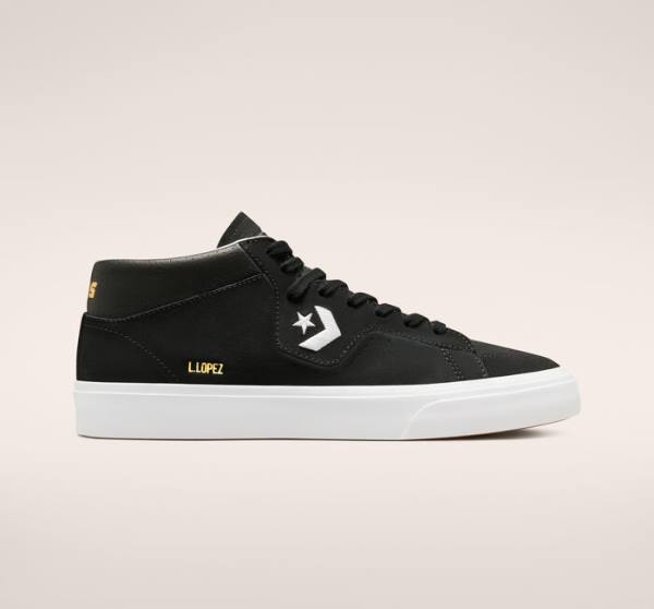 Converse CONS Louie Lopez Pro Mid Cut Kaykay Ayakkabısı Siyah Beyaz | CV-730CNU