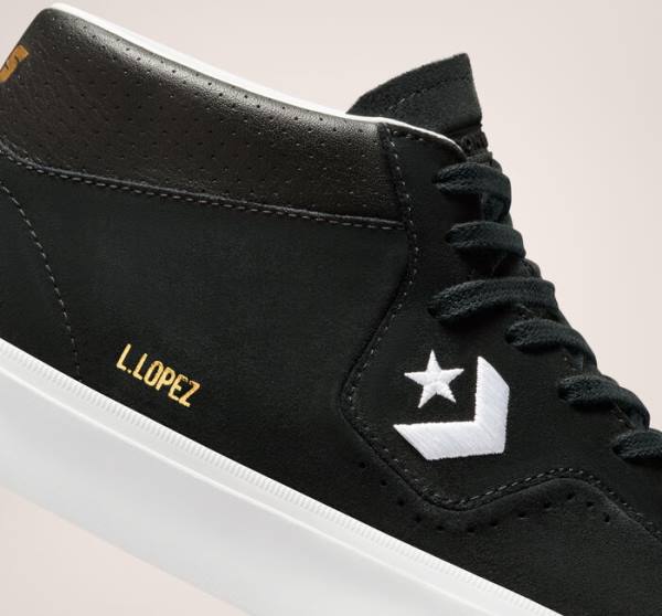 Converse CONS Louie Lopez Pro Mid Cut Kaykay Ayakkabısı Siyah Beyaz | CV-780UXR