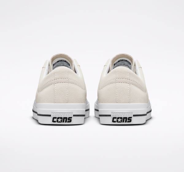 Converse CONS One Star Pro Süet Kaykay Ayakkabısı Beyaz Siyah | CV-256GIV