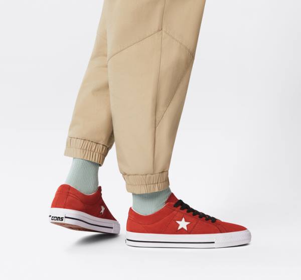 Converse CONS One Star Pro Süet Kaykay Ayakkabısı Siyah Beyaz | CV-489ULD