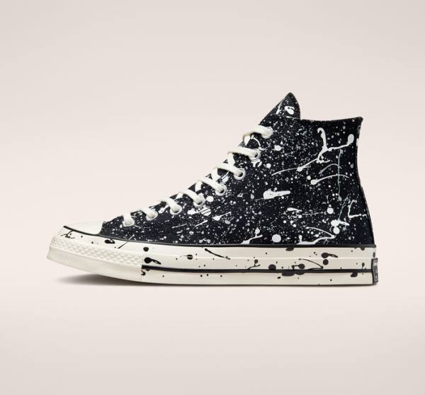 Converse Chuck 70 Archive Paint Splatter Yüksek Taban Ayakkabı Siyah Gri | CV-613TCX