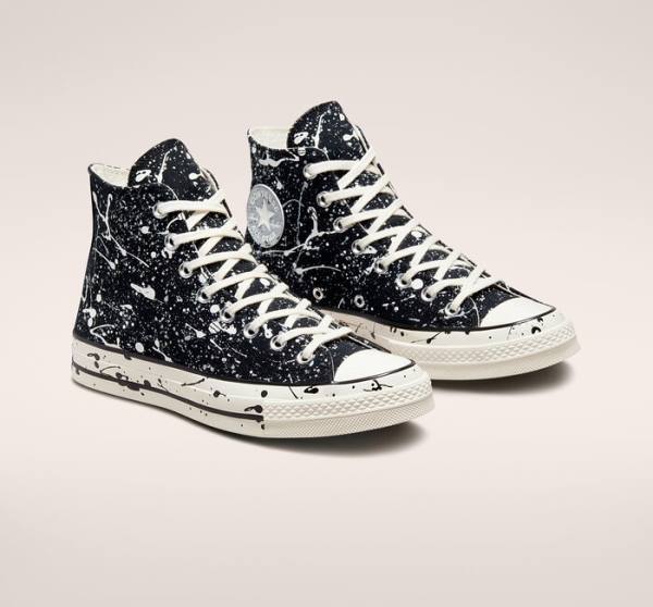 Converse Chuck 70 Archive Paint Splatter Yüksek Taban Ayakkabı Siyah Gri | CV-613TCX