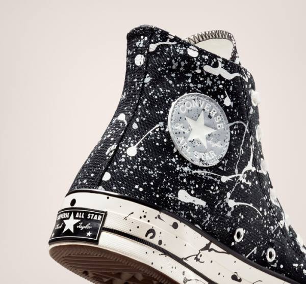 Converse Chuck 70 Archive Paint Splatter Yüksek Taban Ayakkabı Siyah Gri | CV-613TCX