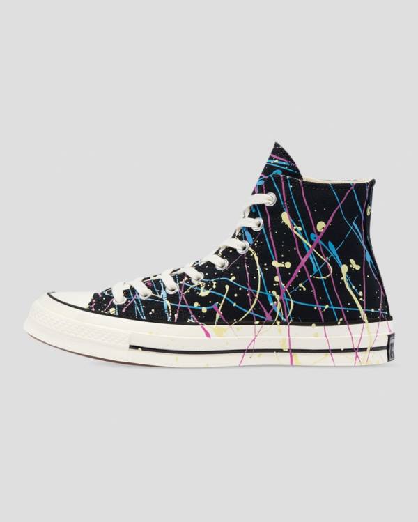 Converse Chuck 70 Archive Print Paint Splatter Yüksek Taban Ayakkabı Siyah | CV-021IDW